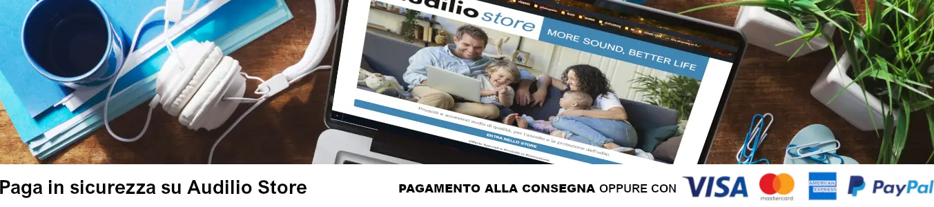 Paga in sicurezza su Audilio Store con Carte e Paypal